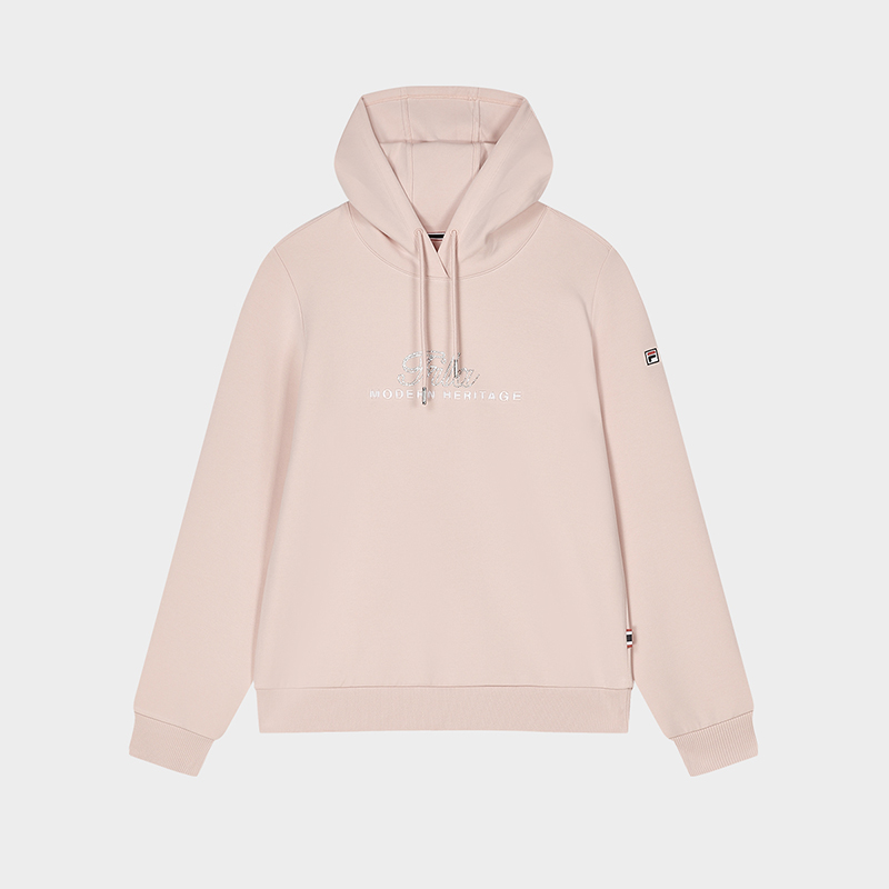 Fila/斐乐23年秋冬女子新款时尚精致针织套头连帽卫衣F11W341210F
