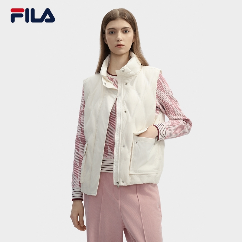 Fila/斐乐女款户外健身运动羽绒马甲休闲时尚简约保暖F11W443902F