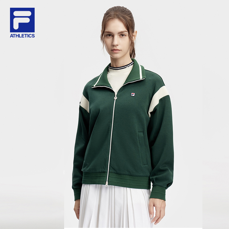 Fila/斐乐【薄荷曼波】【网球运动系列】宽松针织长袖外套A11W413504F