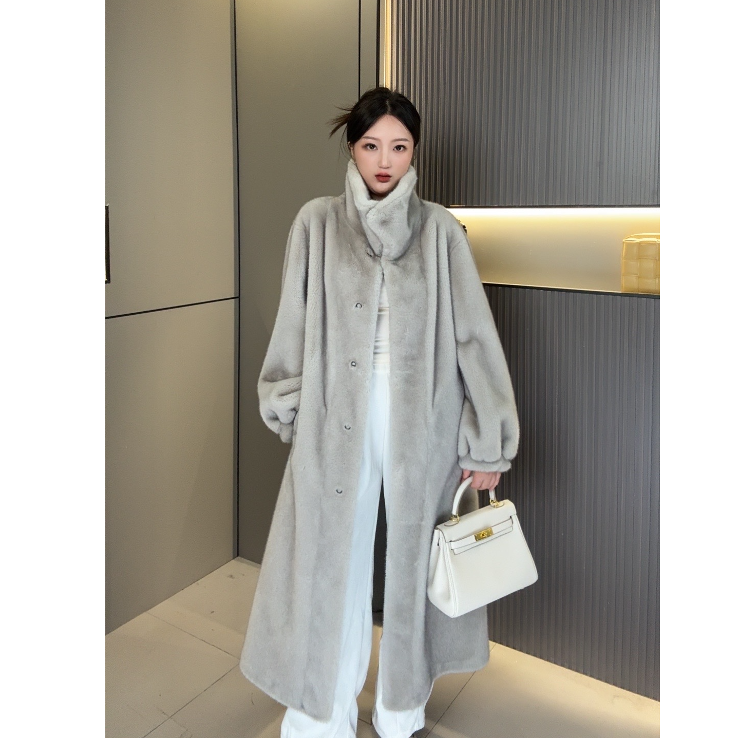 【KK】2024早秋新款加厚韩版气质时尚设计师款毛毛外套