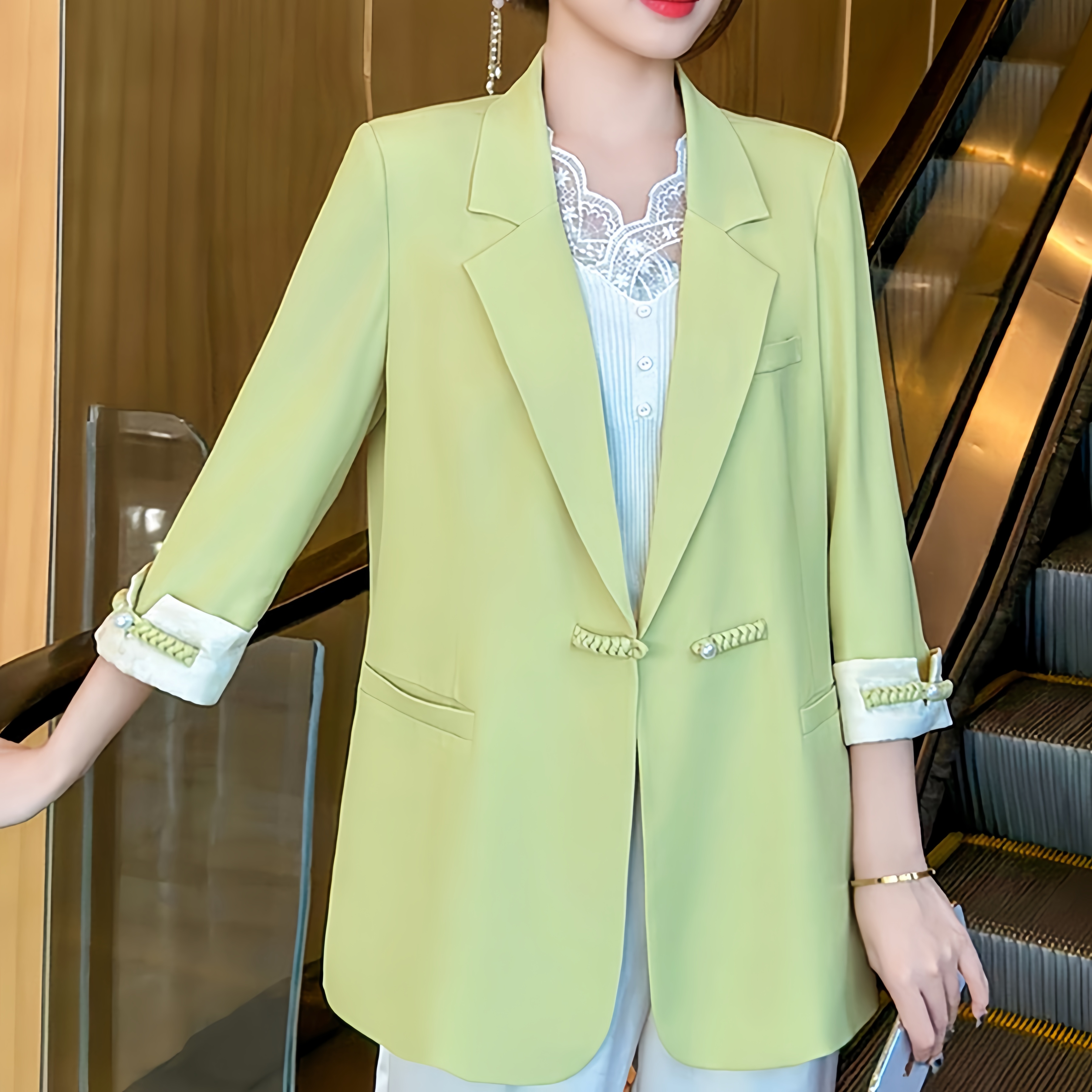 新中式国风西装薄款外套女2024春夏新款高级感小香风气质西服外套