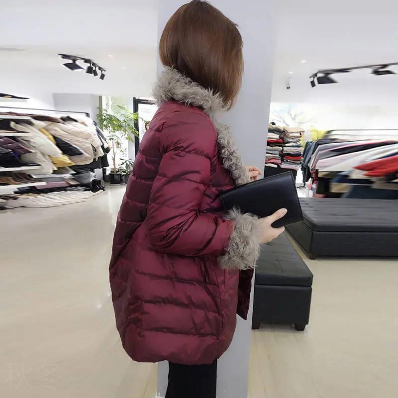 波司澄秋冬欧洲站女2023冬新款欧货潮大毛领网红羽羽绒服大衣中长