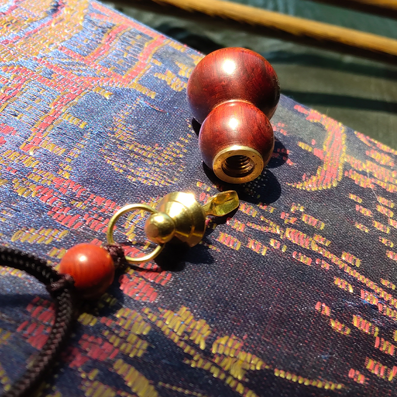 迷你紫檀葫芦鼻烟壶随身携带手把件送鼻烟粉体验装送漏斗