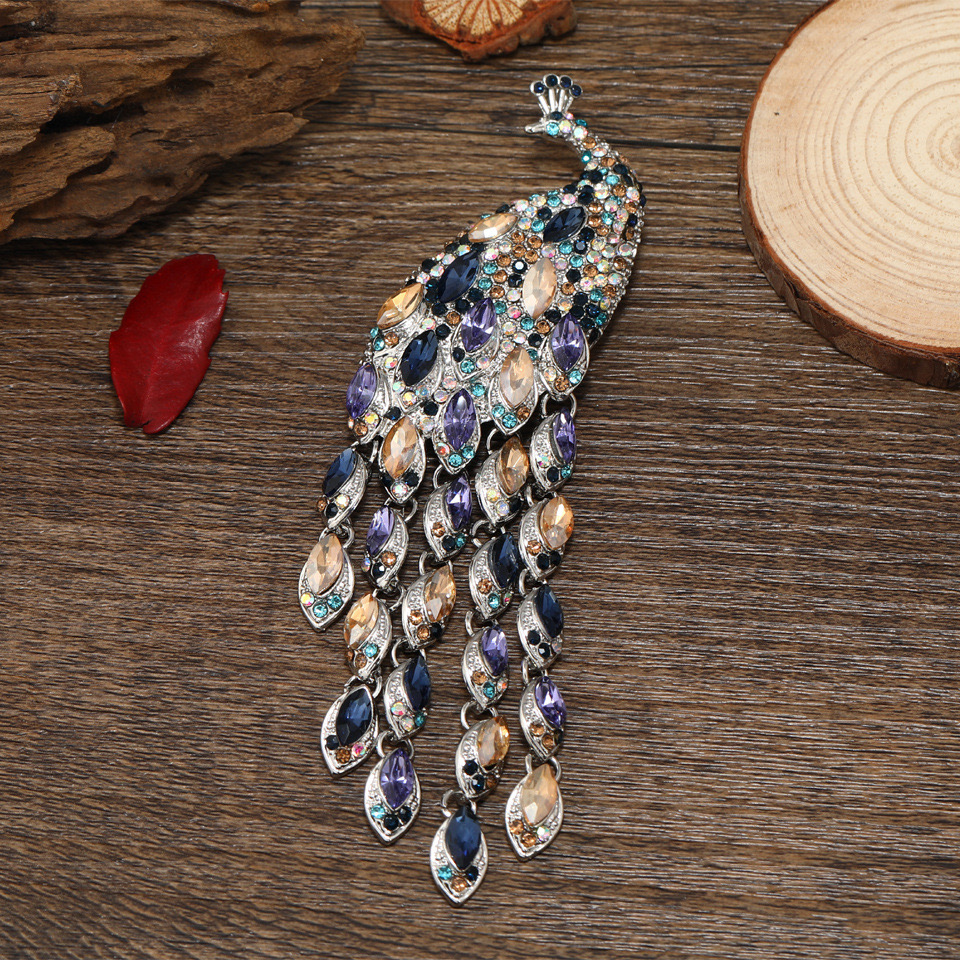 合金胸针 【流苏孔雀】轻奢时尚百搭复古欧美设计优雅西装配饰5018