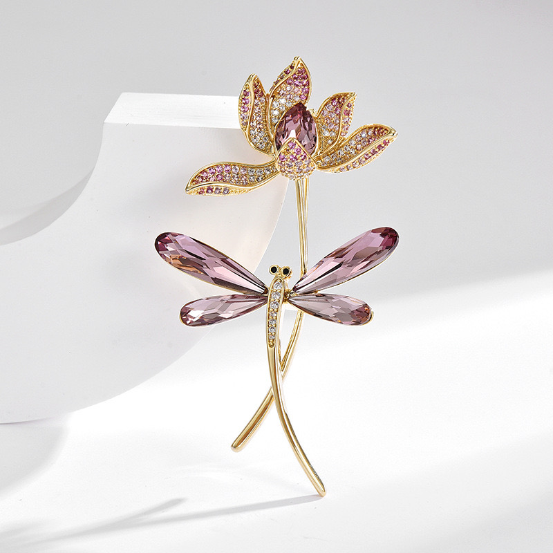 合金胸针 【莲花蜻蜓】轻奢胸花时尚百搭复古简约精致春夏新款5034