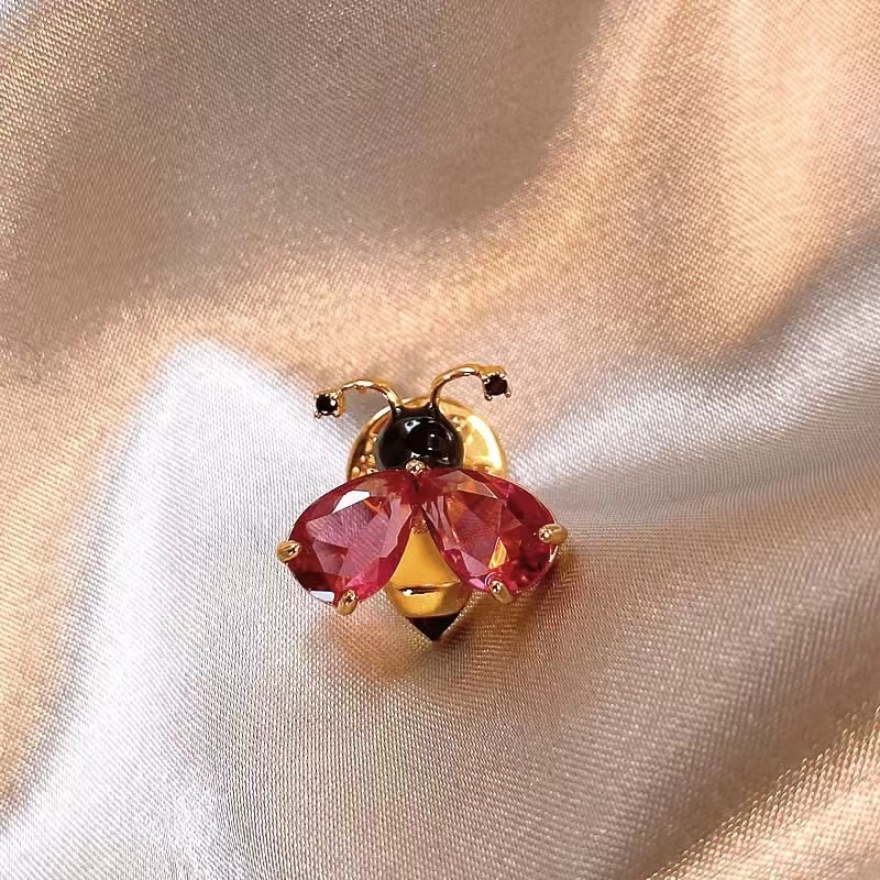  【红色蜜蜂】简约百搭精致优雅高档春夏时尚可爱-1023