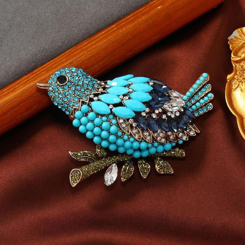 合金胸针 【大喜鹊】时尚百搭重工优雅欧美中古设计师西装胸花5020