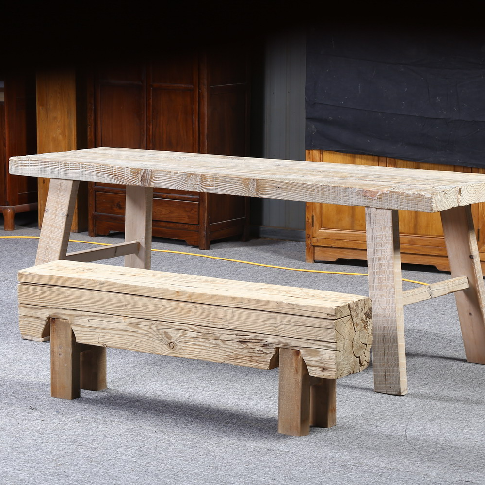 老松木餐桌会议桌书桌画案榫卯结构快餐厅连锁店实木家具厂家直销