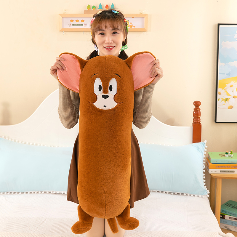 猫和老鼠变形汤姆猫圆形长条抱枕猫咪毛绒公仔睡觉夹腿玩偶