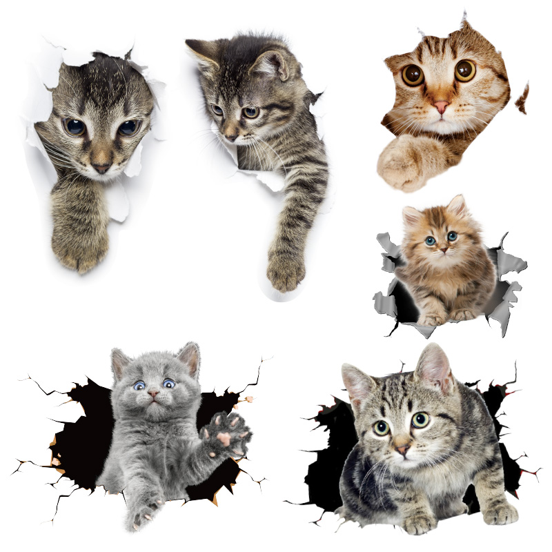 汽车个性创意3D贴纸可爱猫咪卡通搞笑立体小猫车身遮挡划痕装饰贴