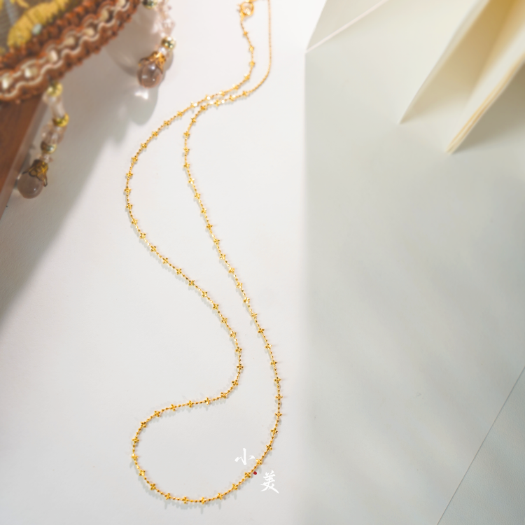 18K金仙女链K黄项链 G8224