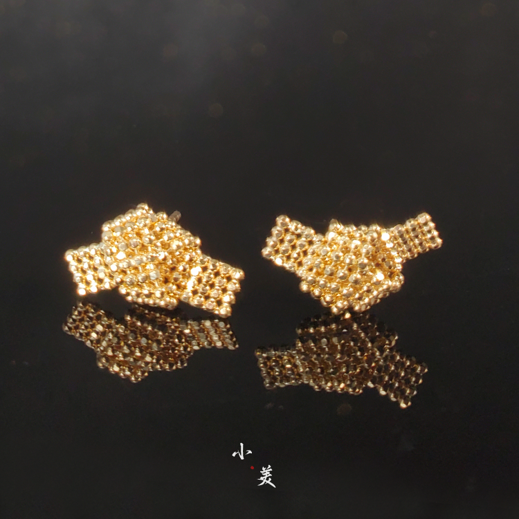 18K金编织蝴蝶结耳环 G3968