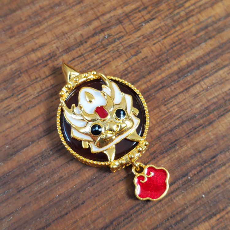  18K金烧蓝龙年流苏吊坠 G7291