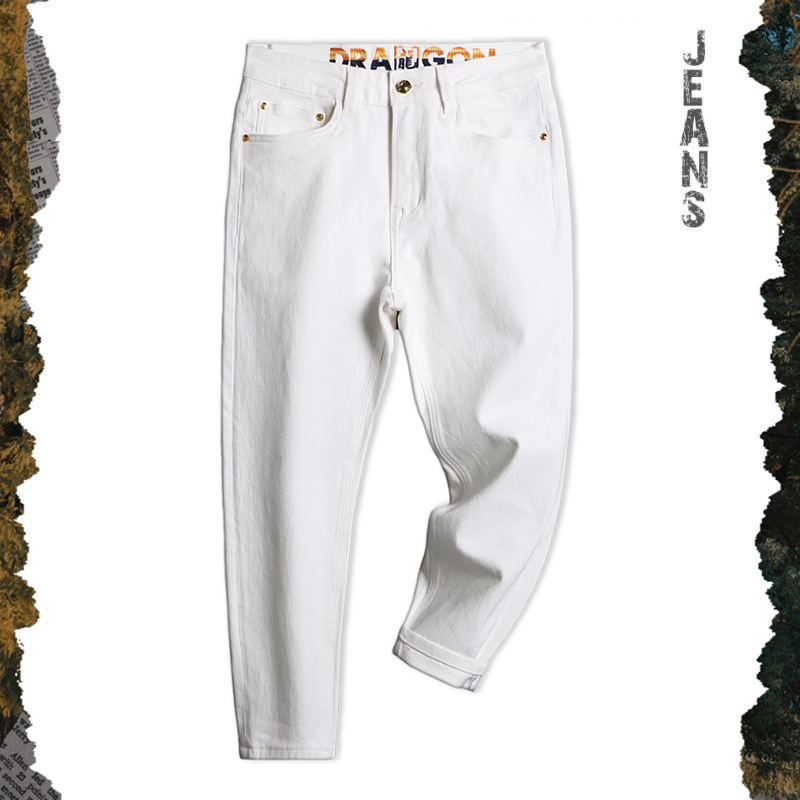 【吴老板大码男装】秋冬白龍三防牛仔裤宽松新款弹力小脚裤休闲裤