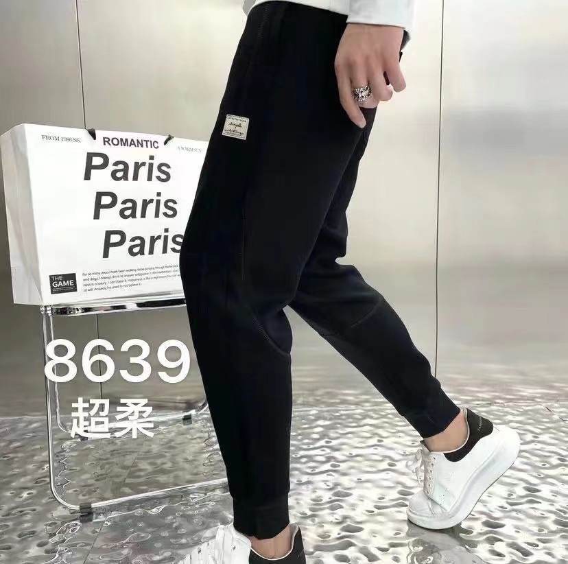 2025男士秋冬新款休闲时尚卫裤黑色潮流高品质百搭舒适减龄8639款