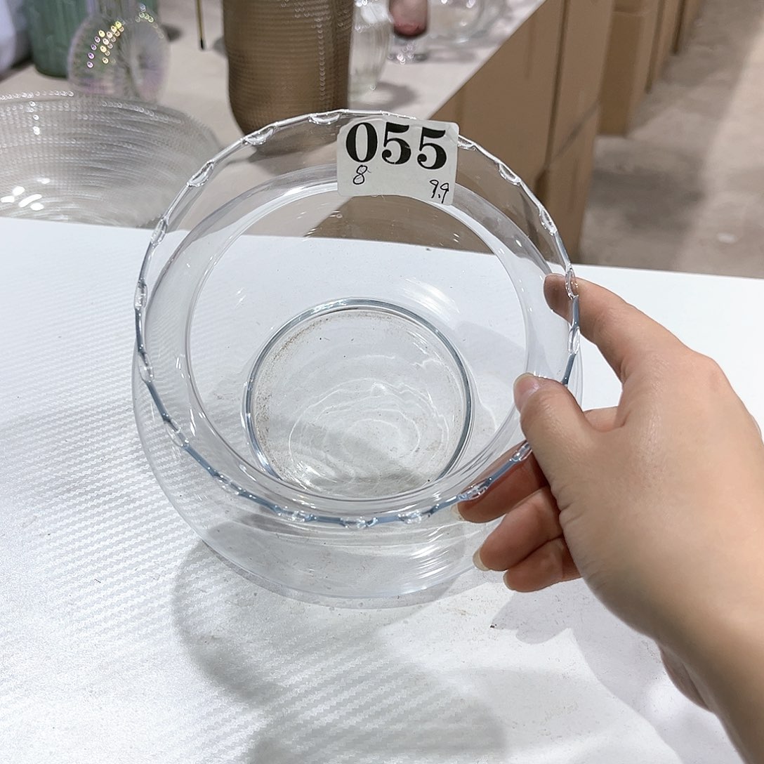 055拍一发二花边小鱼缸玻璃花瓶嘎嘎好看玻璃花瓶