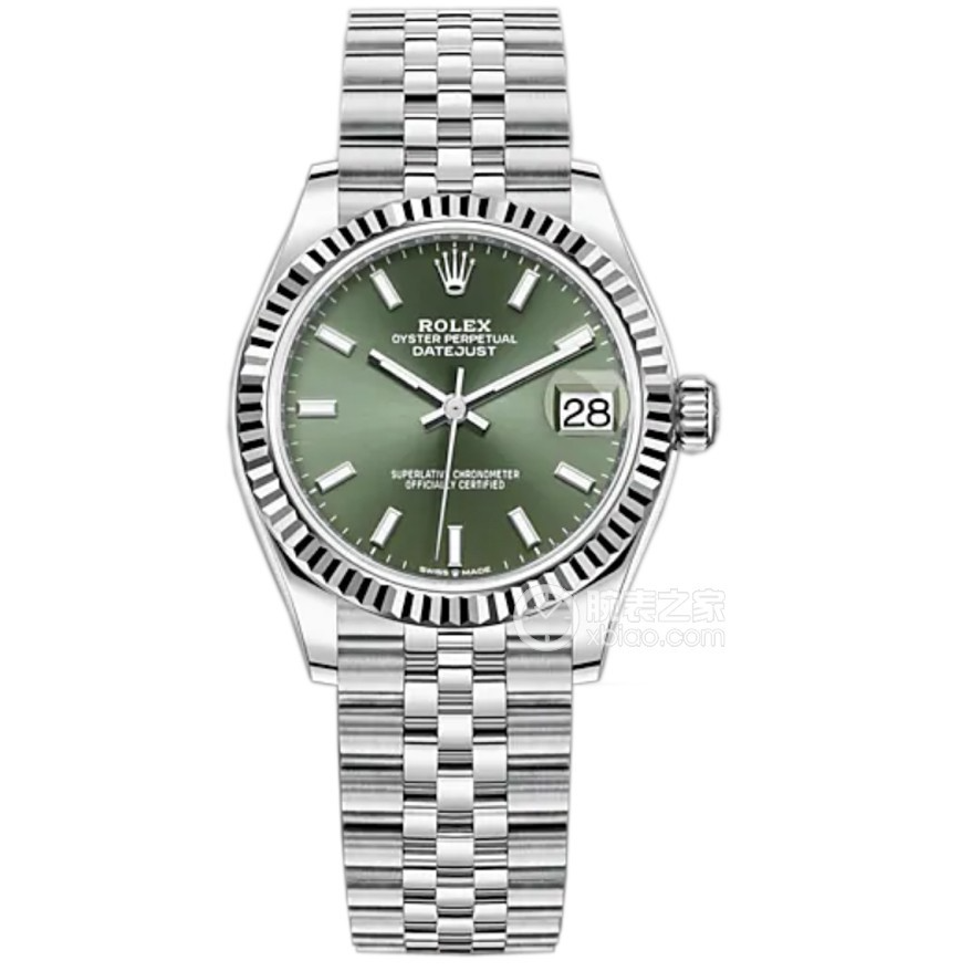 未使用 Rolex/劳力士 日志278274薄荷绿/31表径/25年全套女表