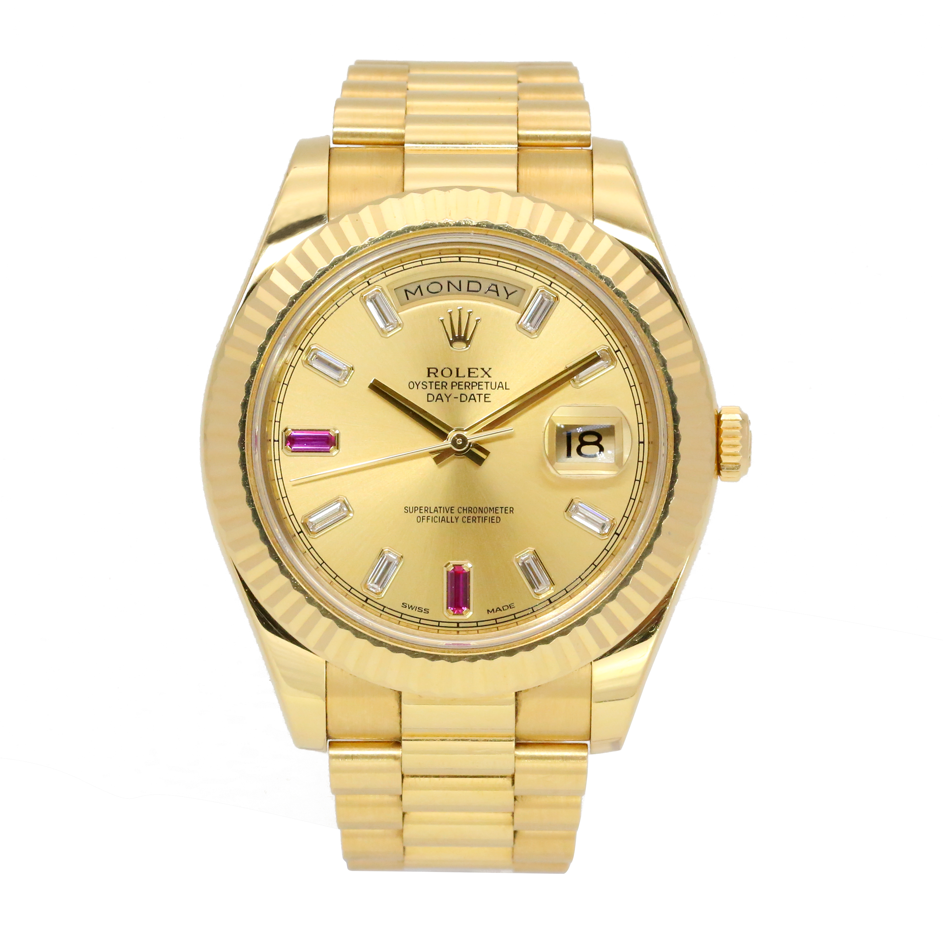 99新 Rolex/劳力士 校长/218238红宝石冰糖钻/2015年41表径全套