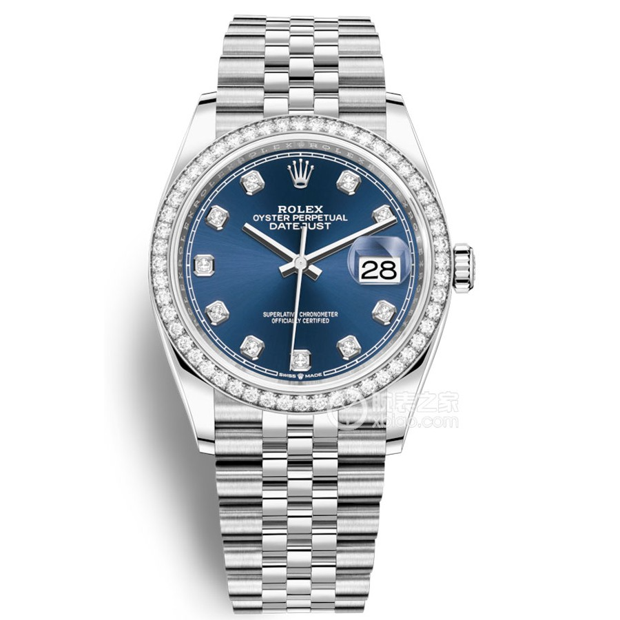 未使用 Rolex/劳力士 日志126284蓝盘内外原镶钻36表径2025年全套