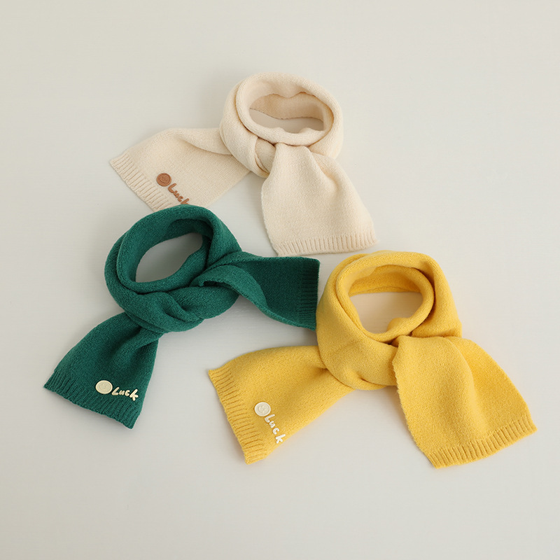 【玟悦】冬季韩版潮新款儿童针织毛线围巾保暖加厚百搭男女童围脖