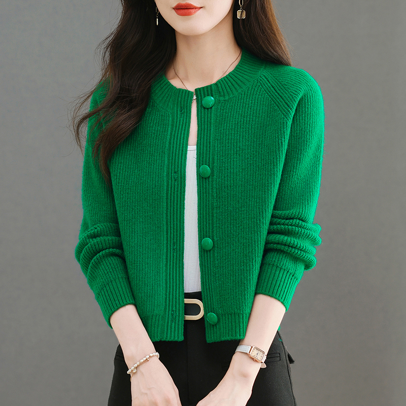 【绵羊毛】爆款2024秋款女装百搭宽松开衫薄款小外搭上衣长袖针织衫