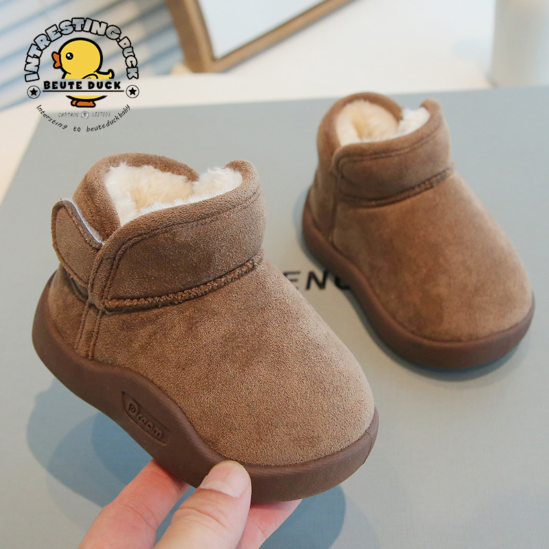 BEUTE DUCK雪地靴加厚冬天宝宝鞋软底魔术贴婴幼儿短靴男女童保暖