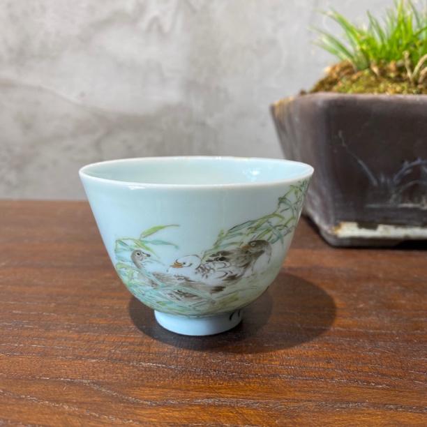 浅绛芦雁纹茶杯包邮