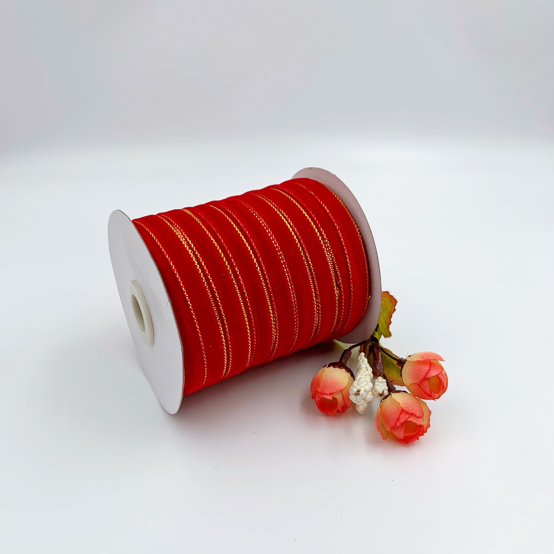 【小蚂蚁饰品】1厘米金边植绒带 金边夹金手工发饰丝绒绸带