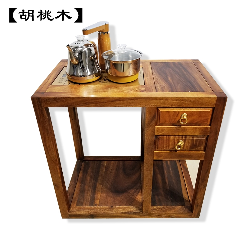 南美胡桃木茶水柜双抽实木