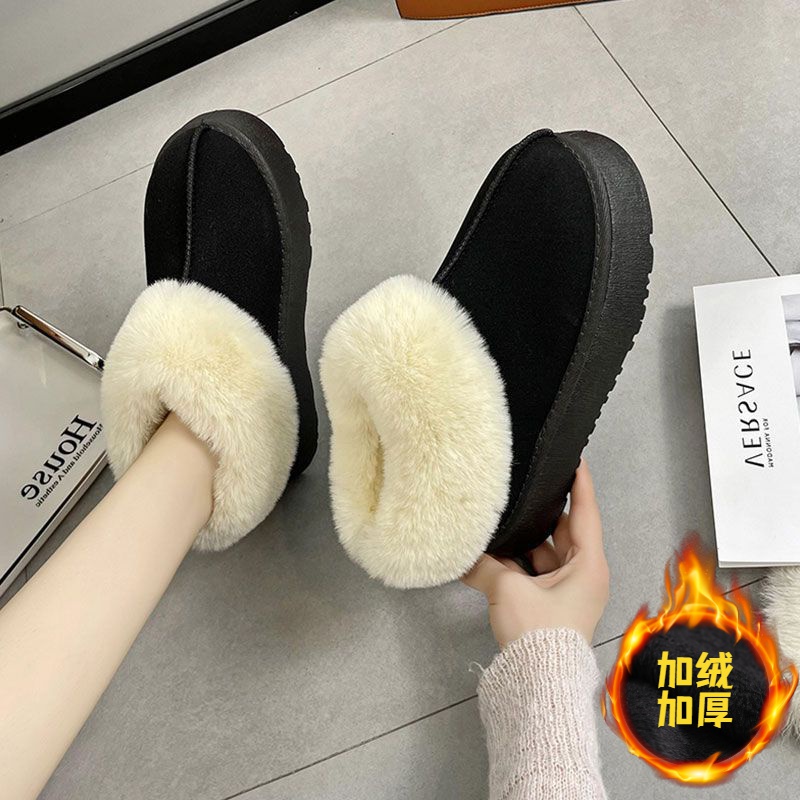 回力潮品女鞋毛毛雪地靴女冬松糕厚底面包鞋加绒加厚保暖棉鞋休闲