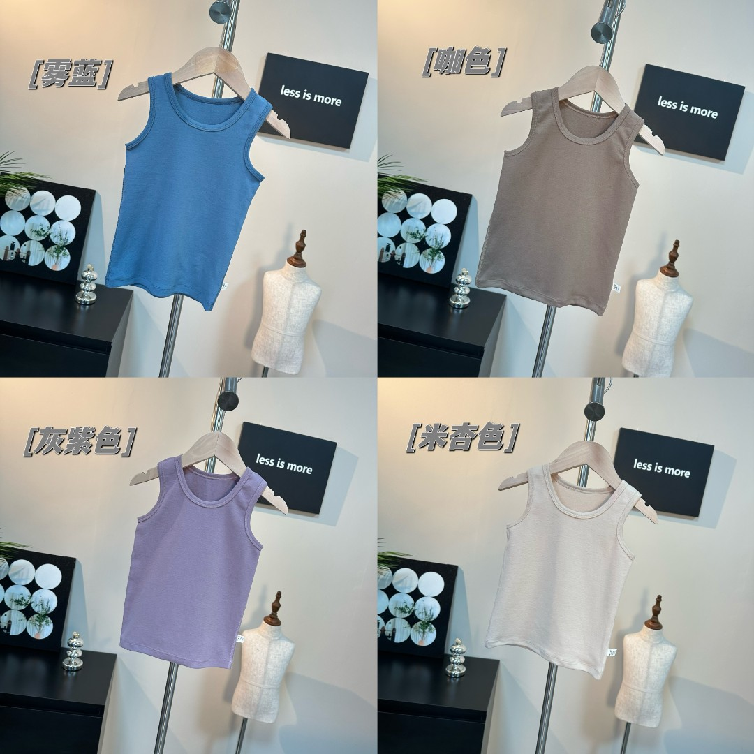 2025儿童纯棉背心内穿宝宝打底护肚马甲弹力纯色无骨秋冬贴身家居