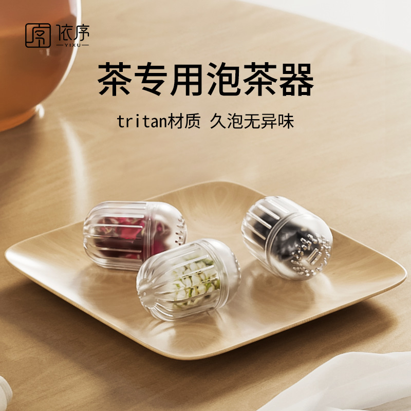 简约风Tritan材质杯子用茶漏茶滤 茶叶过滤器家用茶水分离泡茶球