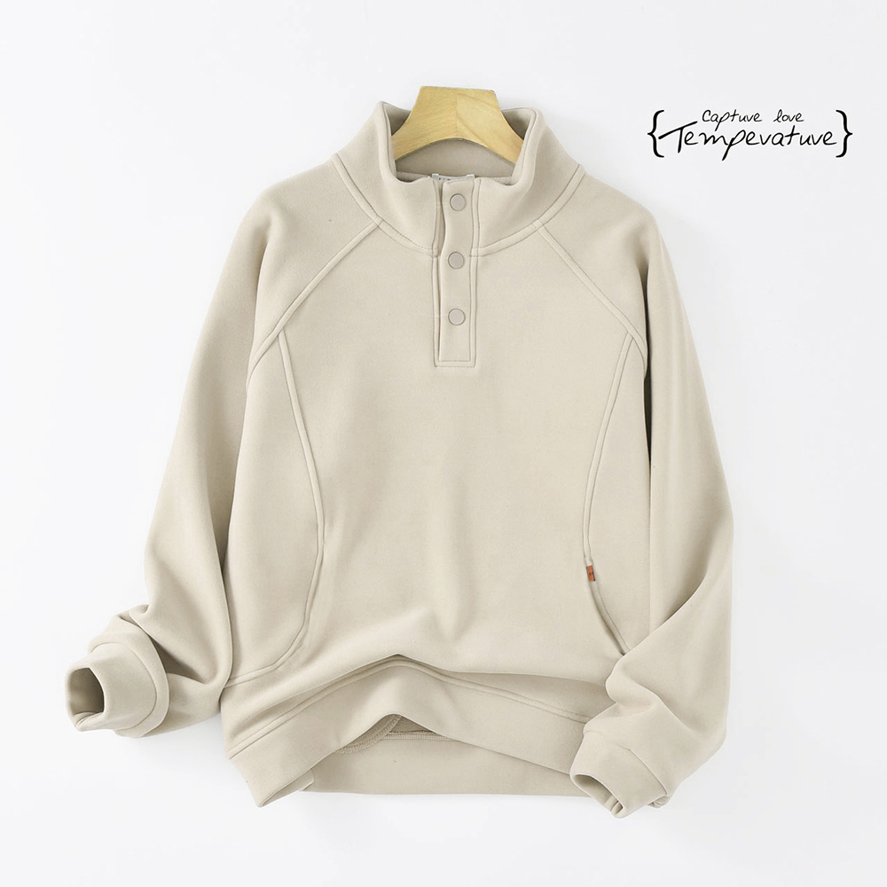 即墨卫衣2023新款爆款秋冬加绒三粒扣防风休闲百搭上衣S-6850