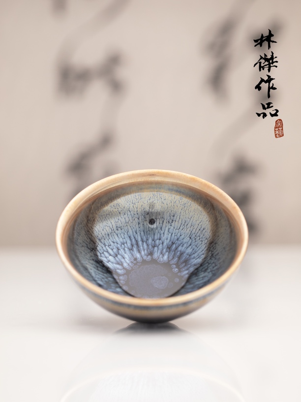 幽兰束口盏林杰款
