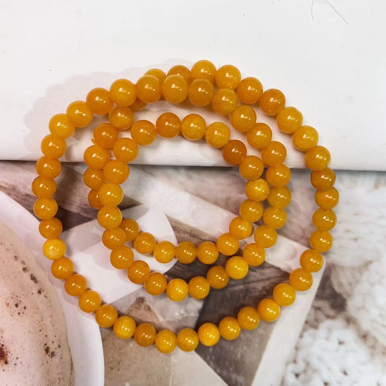 手链 【聚泰】G32黄非多圈6M手串纯色女士时尚手链/发一条