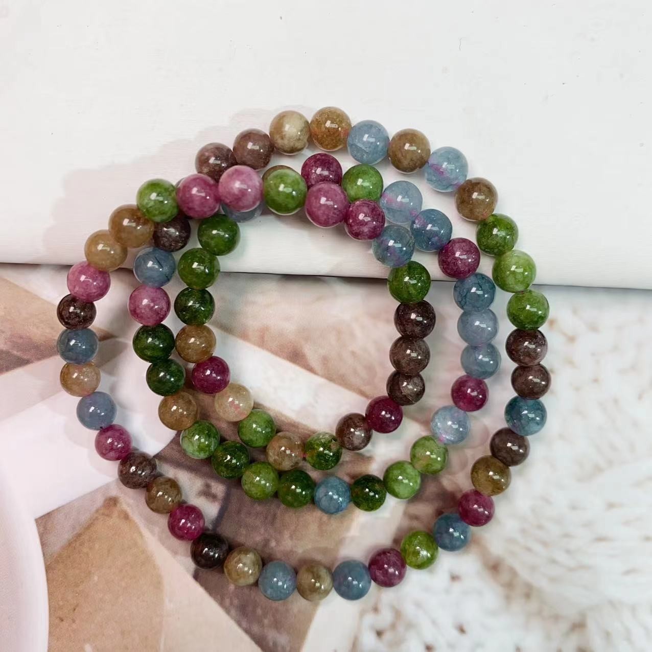 【聚泰】G38糖果比多圈6M手串彩色女士时尚手链首饰/发一条