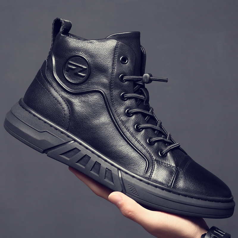 男鞋2023新款秋冬加绒保暖马丁靴男潮流百搭鞋子高帮防滑耐磨