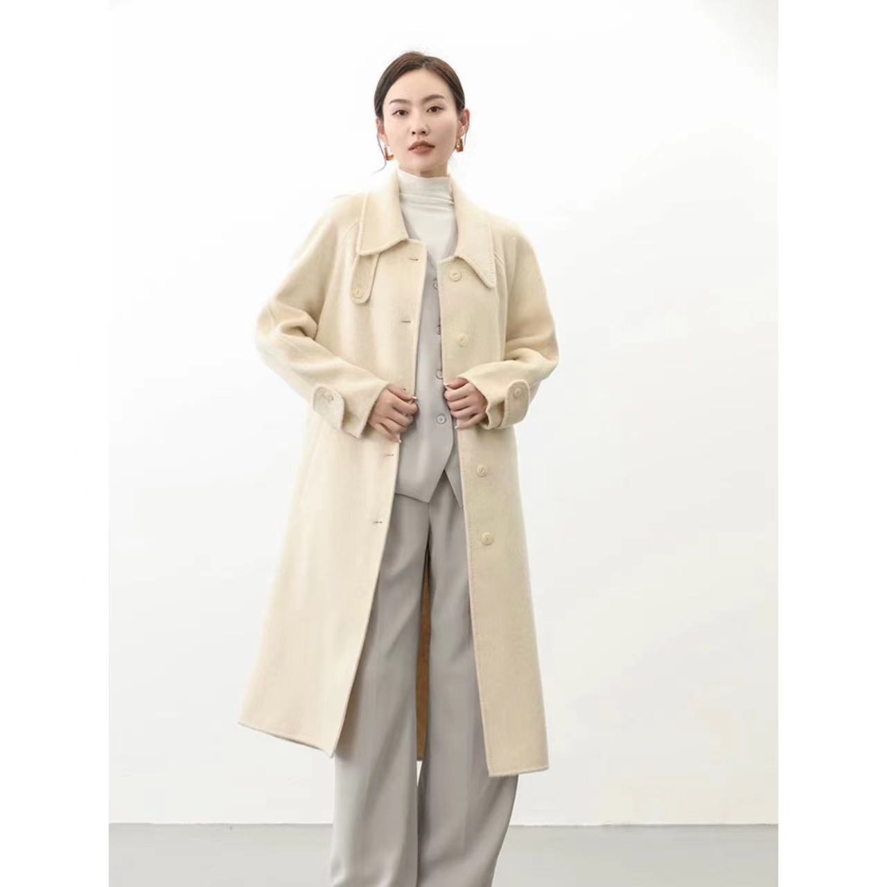 2024新款高级感百搭雅丹风双面绵羊毛大衣6288