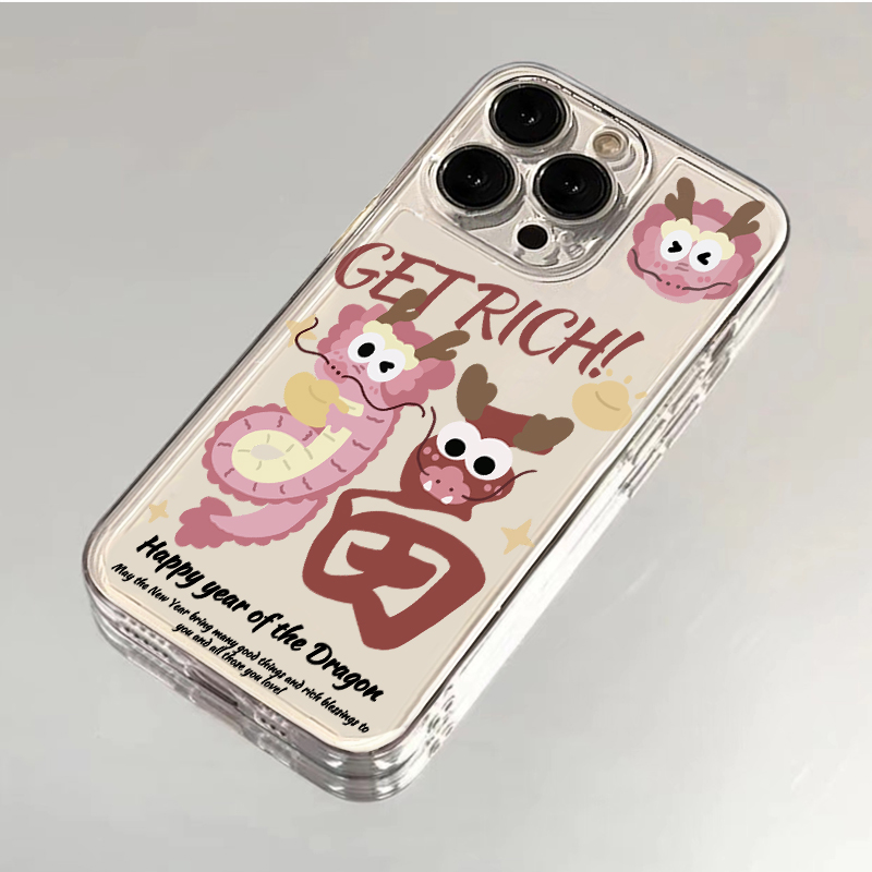 创意粉龙福适用iPhone15/14/13手机壳苹果小米vivo华为oppo女可爱