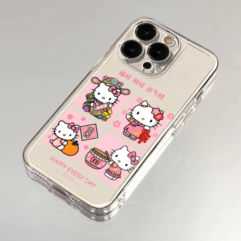 可爱卡通猫咪适用iPhone15/14/13手机壳苹果小米vivo华为oppo透明
