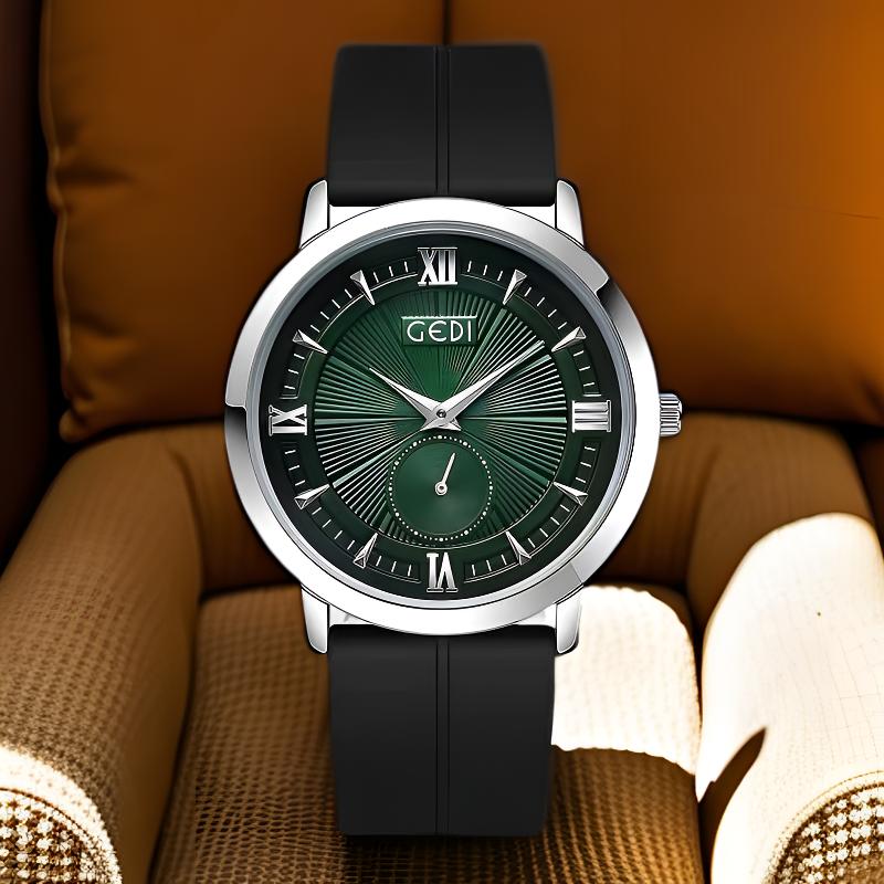 男士经典圆形腕表男生手表绿色时尚百搭时装表石英机芯福利款