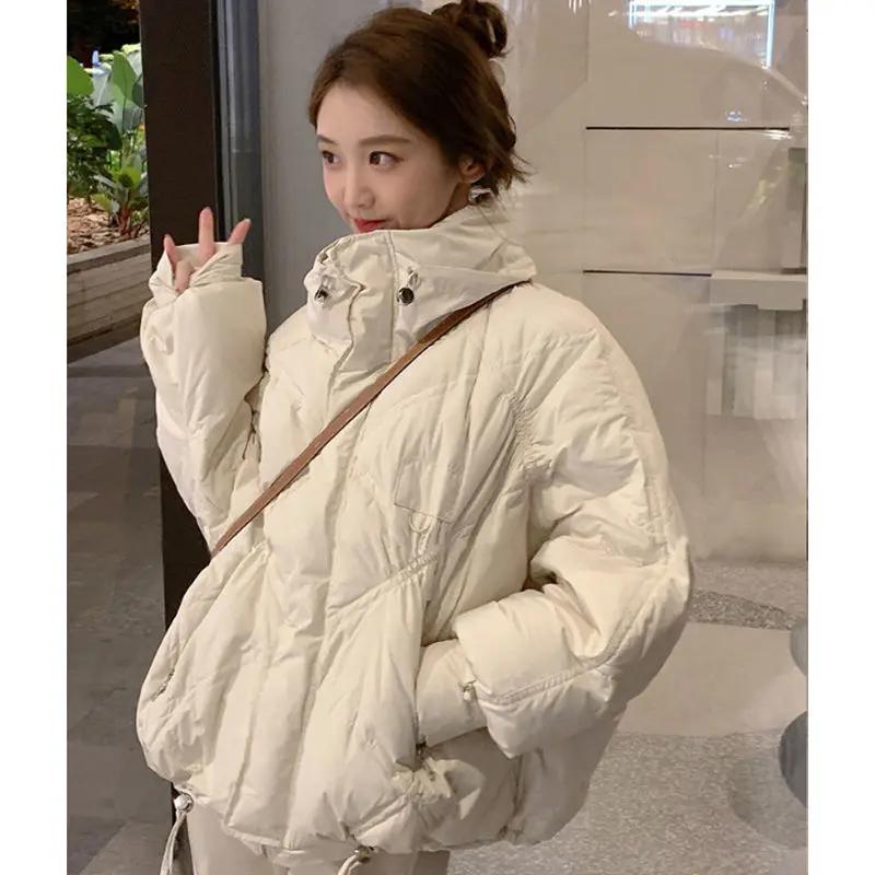 小个子白色短款羽服女冬季2023新款韩版宽松学生百搭袄衣
