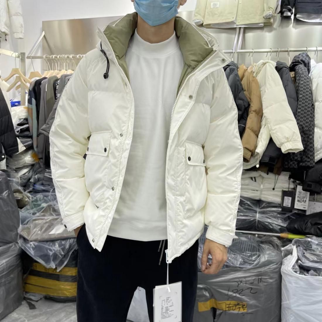 冬季免洗滑料羽绒服男潮流三防加厚上衣时尚短款外套帅气保暖2023