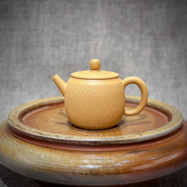 潮简正品 王智科 段泥 跳刀匏尊壶 130cc 潮州手拉壶全手工紫砂壶