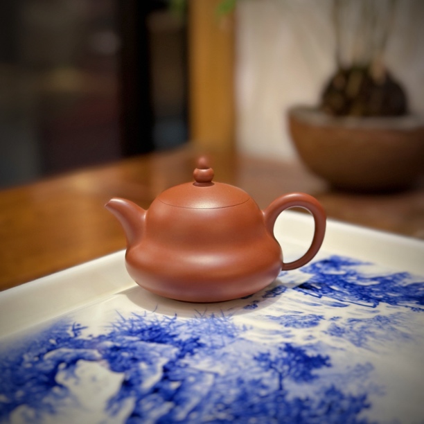 潮简正品 邱桂林 富贵壶85cc潮州手拉朱泥壶全手工紫砂壶陈腐老泥