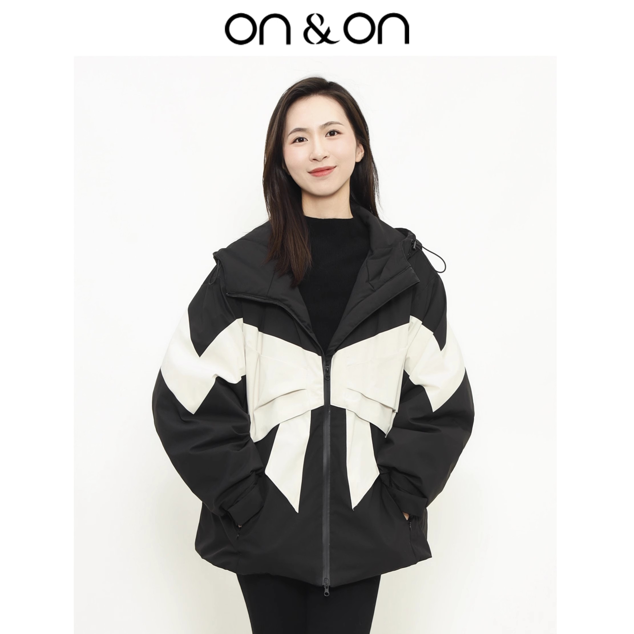 ON&ON/安乃安【保暖羽绒服】冬蝴蝶结白鸭绒羽绒服冲锋衣-N3SW52069