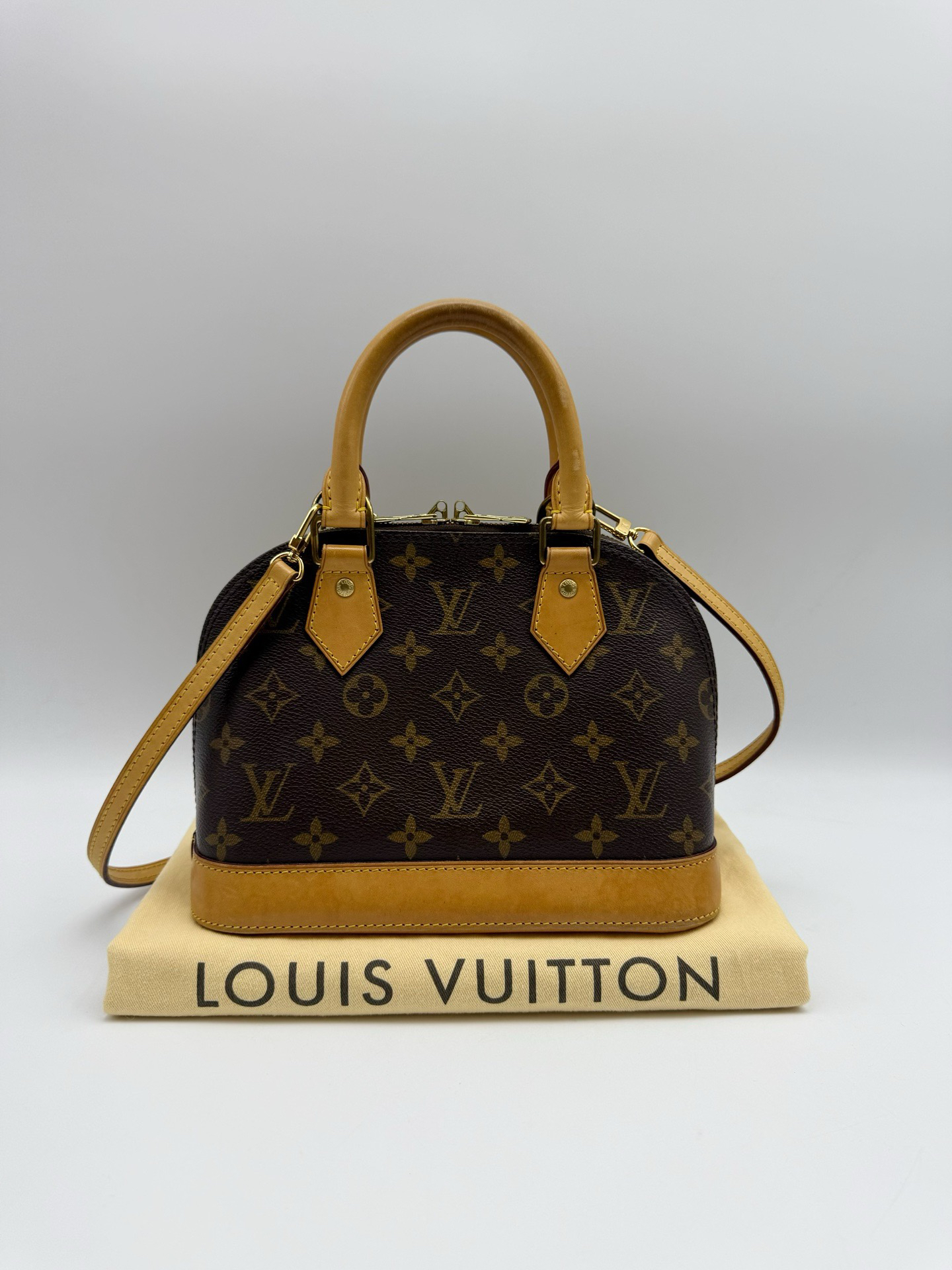 99新 LouisVuitton/路易威登 老花alma bb贝壳手提包单肩斜挎包