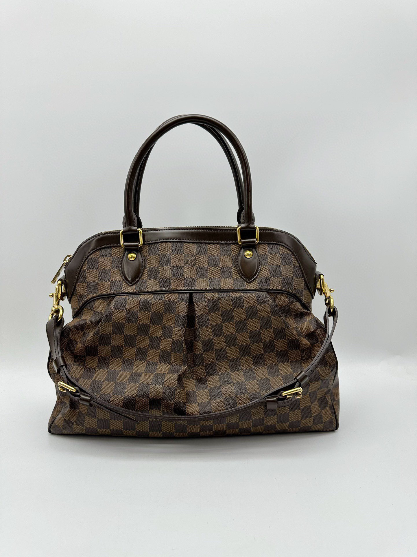 95新 LouisVuitton/路易威登 棕棋盘格trevi饺子包