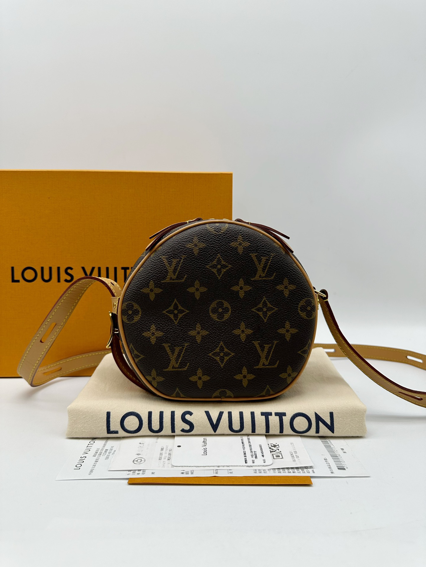 95新 LouisVuitton/路易威登 老花小号软饼圆饼包51334