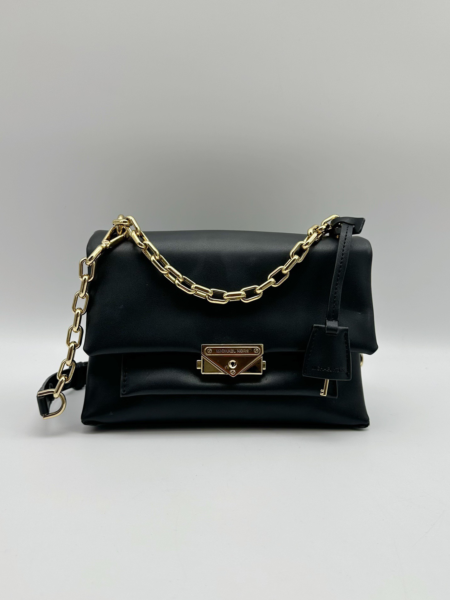 95新 MICHAELKORS/迈克高仕 黑色链条包单肩斜挎包